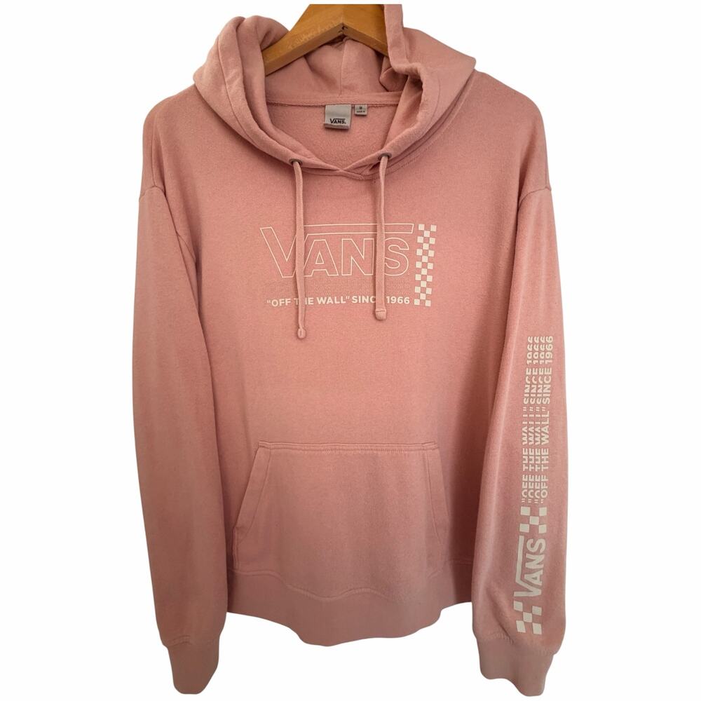 Vans Womens S Pink Off The Wall Graphic Pullover Hoodie